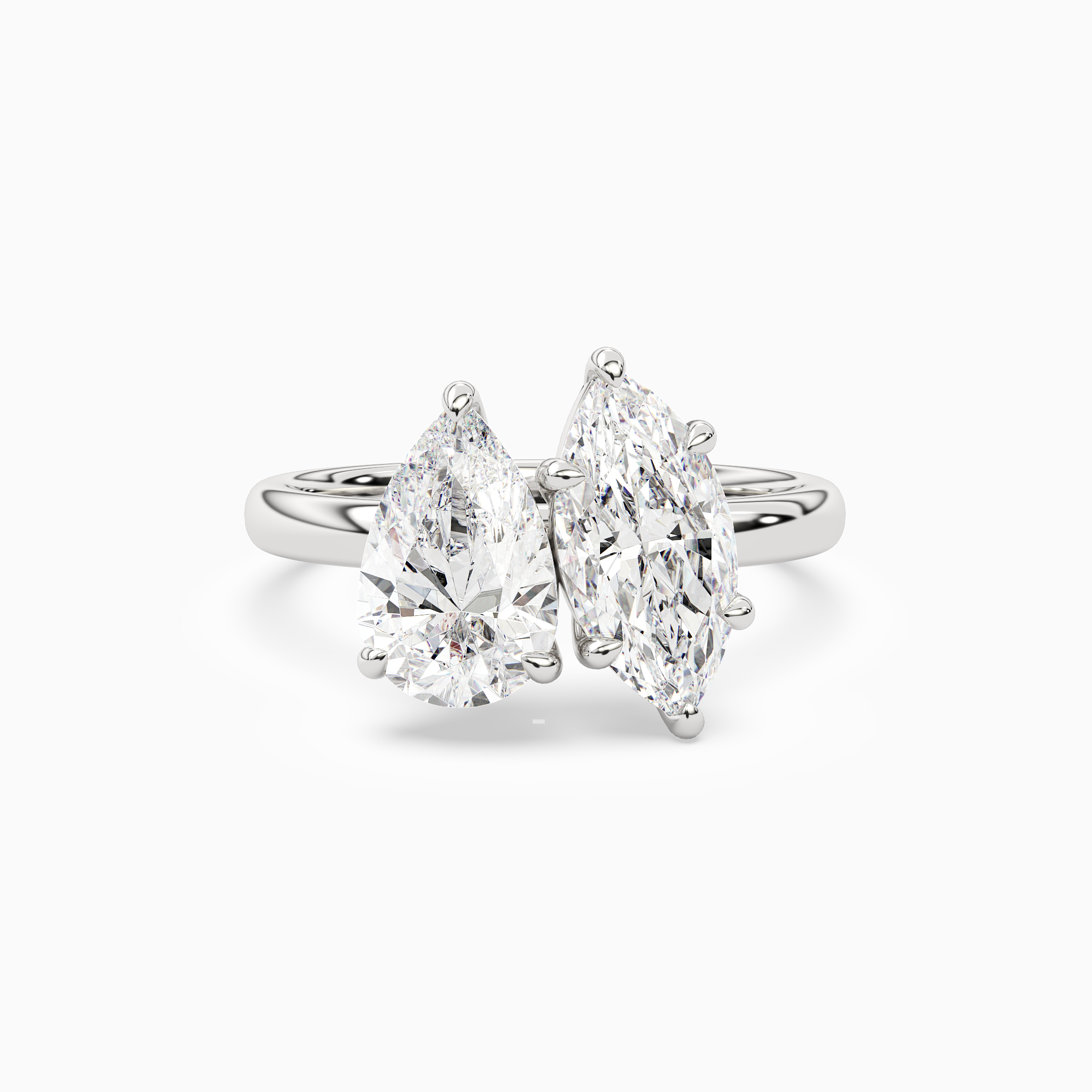 Pear & Marquise Clean Toi Et Moi in 18K White Gold main white