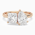 Princess & Pear Clean Toi Et Moi in 14K Rose Gold main white