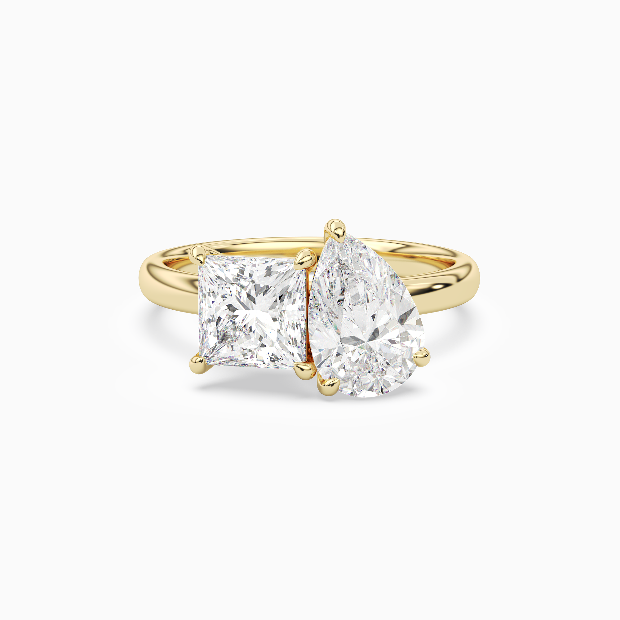 Princess & Pear Clean Toi Et Moi in 14K Yellow Gold main white
