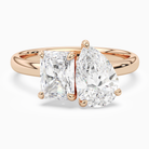 Radiant & Pear Clean Toi Et Moi in 14K Rose Gold main white
