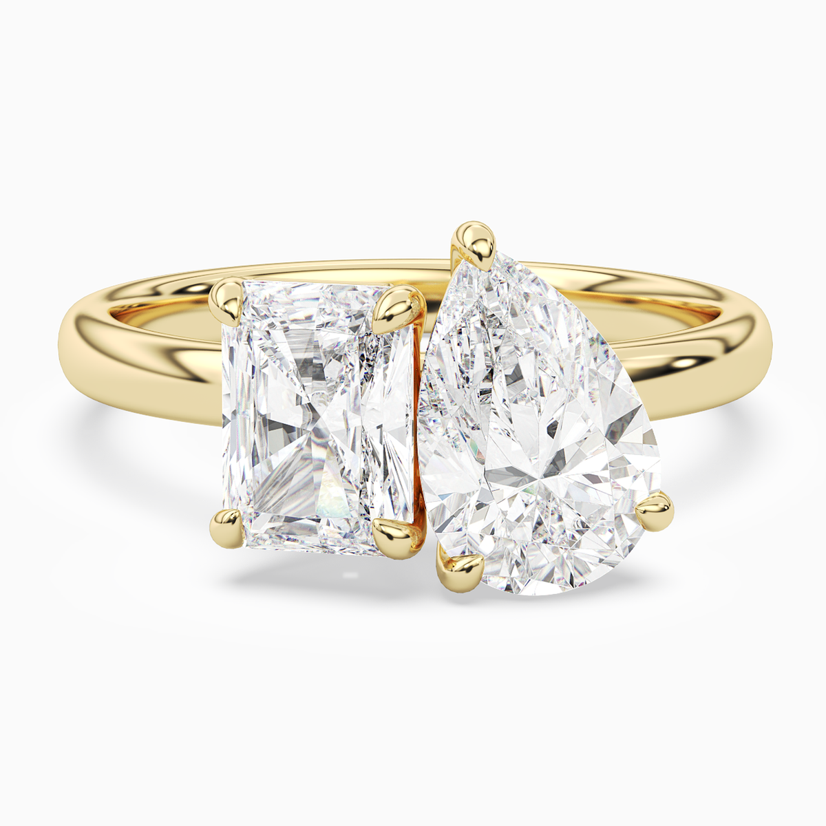 Radiant & Pear Clean Toi Et Moi in 14K Yellow Gold main white