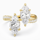 Marquise & Marquise Parallel Pavé Toi Et Moi in 14K Yellow Gold main white