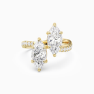 Marquise & Marquise Parallel Pavé Toi Et Moi in 18K Yellow Gold main white