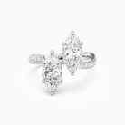 Marquise & Marquise Parallel Pavé Toi Et Moi in Platinum main white