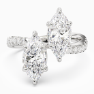Marquise & Marquise Parallel Pavé Toi Et Moi in Platinum main white