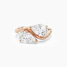 Pear & Pear Crossover Toi Et Moi Plain in 14K Rose Gold main white