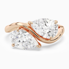 Pear & Pear Crossover Toi Et Moi Plain in 14K Rose Gold main white