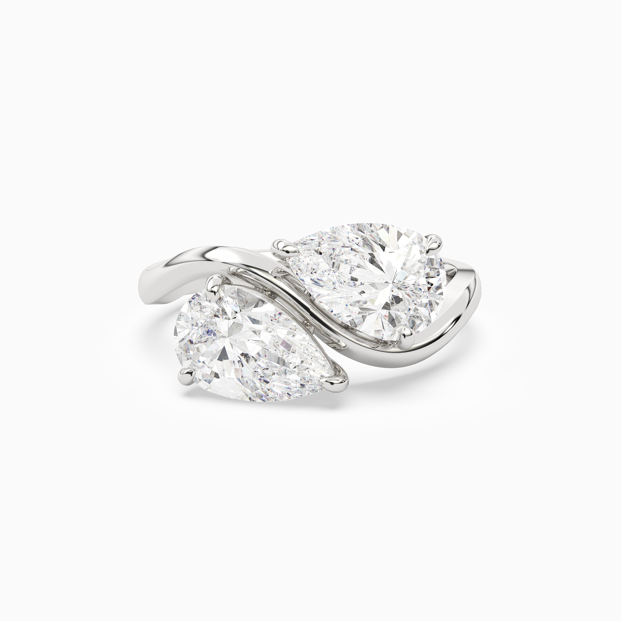 Pear & Pear Crossover Toi Et Moi Plain in Platinum main white