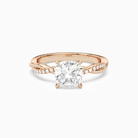 Cushion Twisted Vine Accented in 14K Rose Gold main white