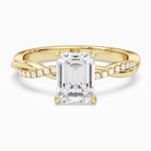 Emerald Twisted Vine Accented in 14K Yellow Gold main white