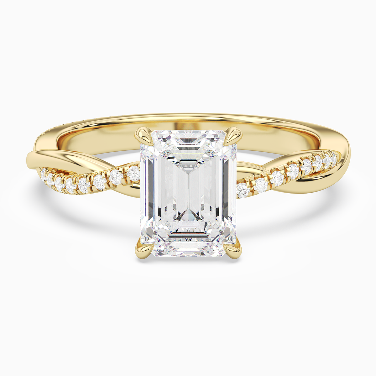 Emerald Twisted Vine Accented in 18K Yellow Gold main white