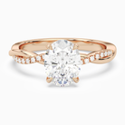 Oval Twisted Vine Accented in 14K Rose Gold main white
