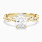 Oval Twisted Vine Accented in 18K Yellow Gold main white