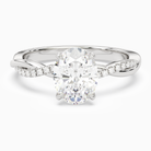 Oval Twisted Vine Accented in Platinum main white