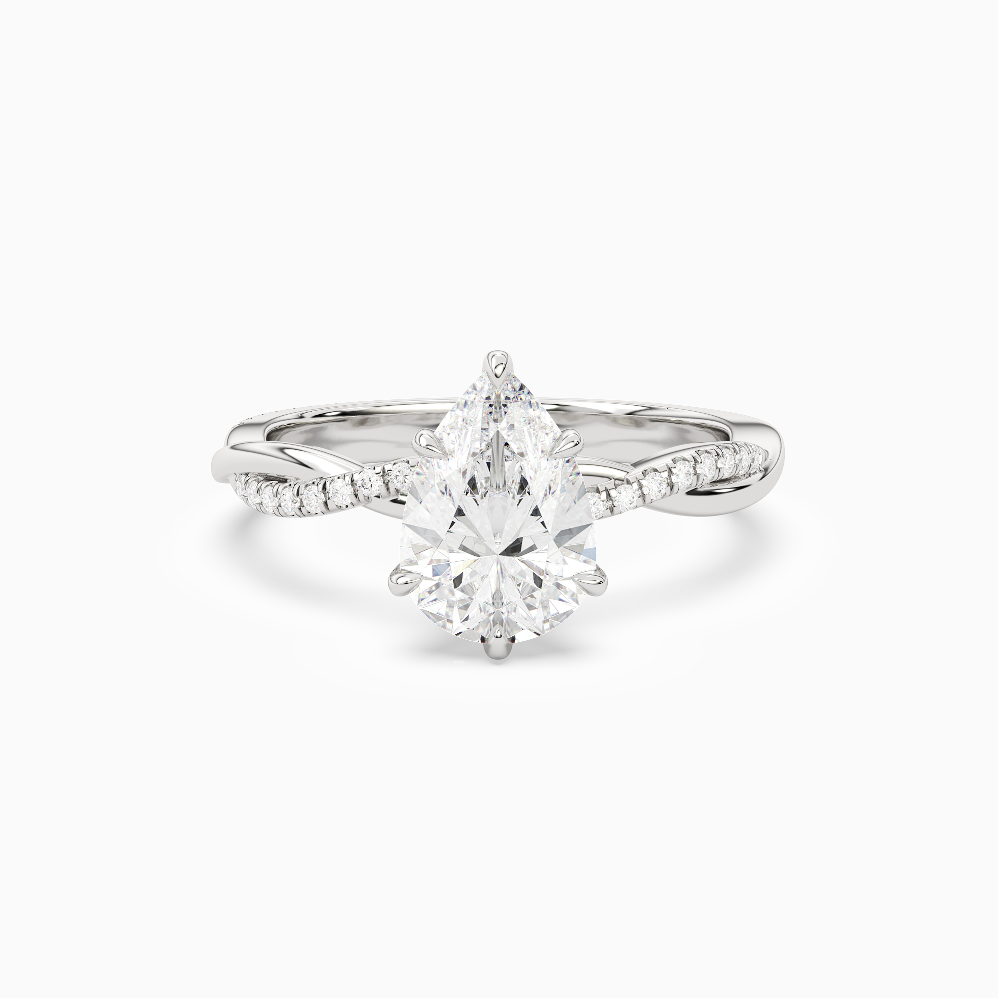 Pear Twisted Vine Accented in 18K White Gold main white