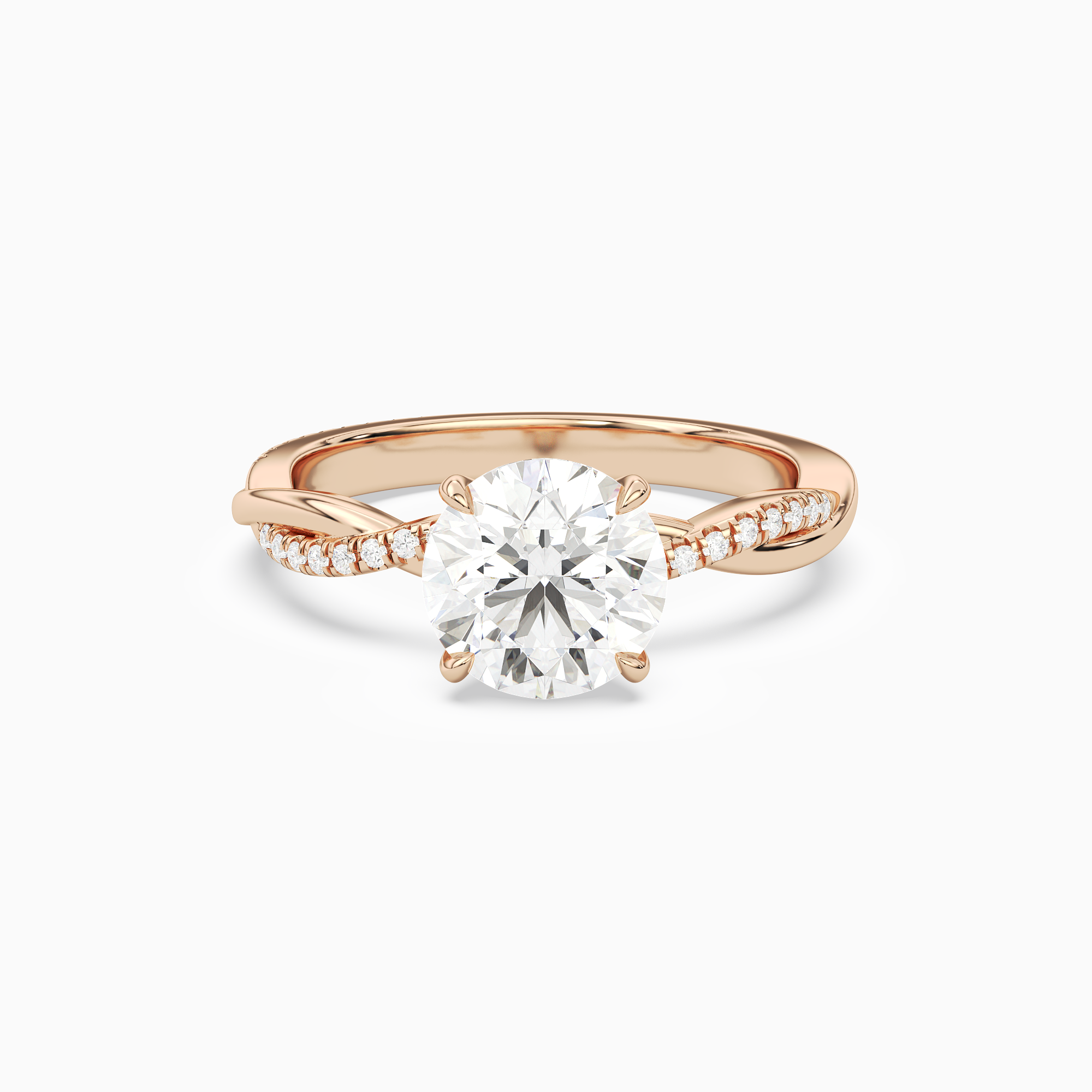 Round Twisted Vine Accented in 14K Rose Gold main white