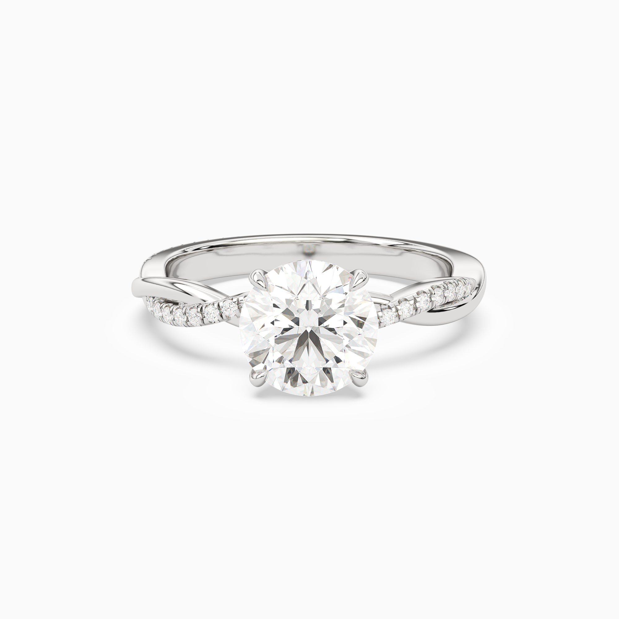 Round Twisted Vine Accented in 14K White Gold main white