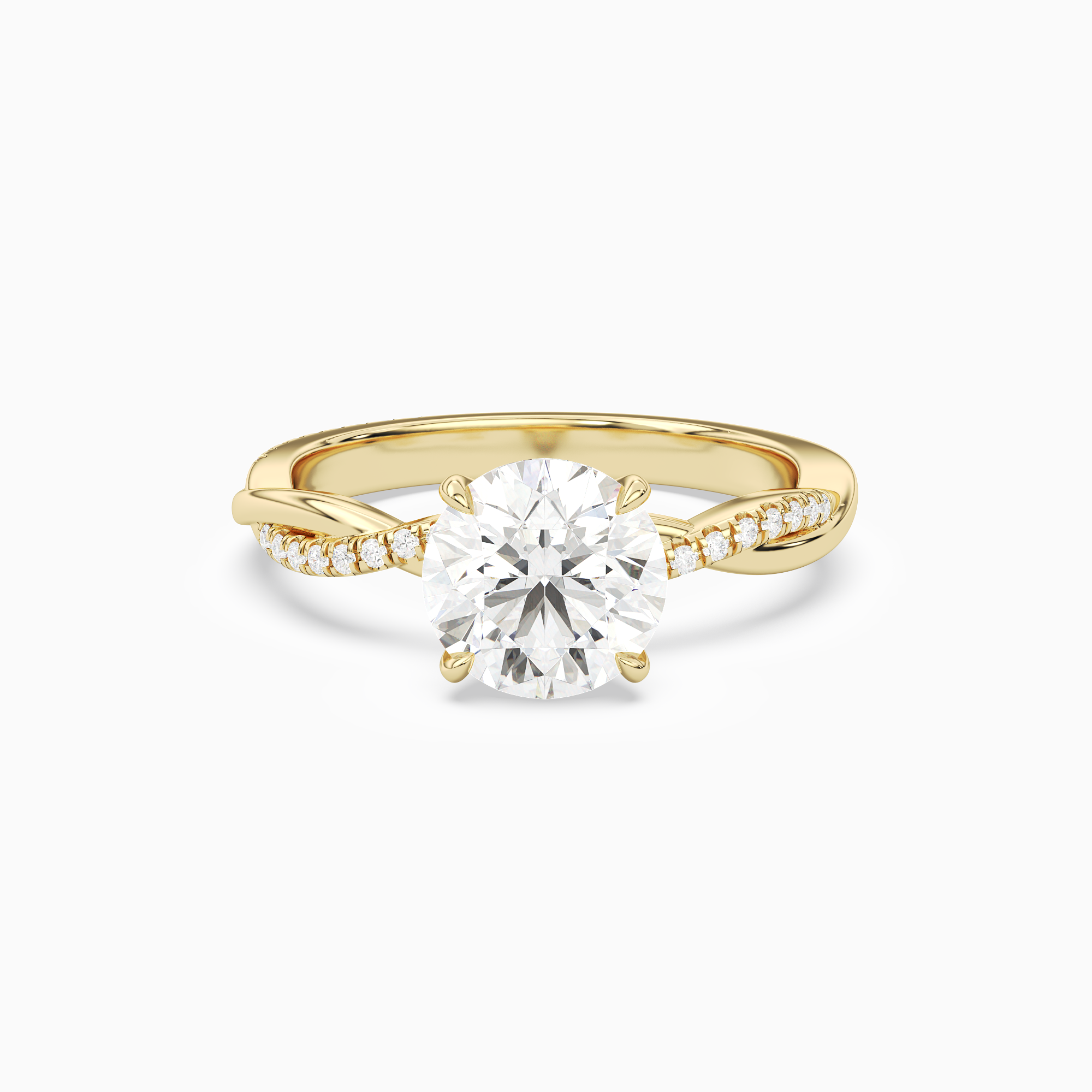 Round Twisted Vine Accented in 14K Yellow Gold main white