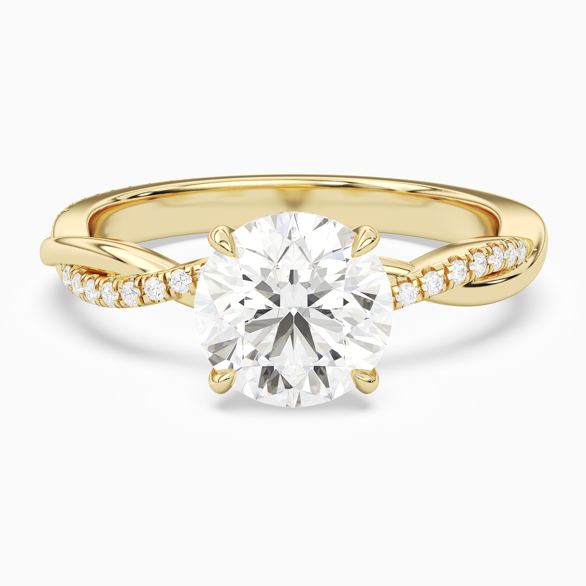 Round Twisted Vine Accented in 14K Yellow Gold main white
