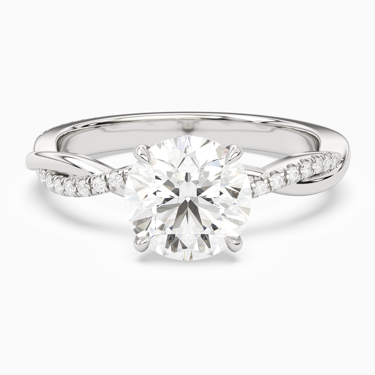 Round Twisted Vine Accented in Platinum main white
