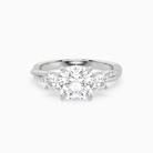 Cushion Twisted Vine Three Stone in 18K White Gold main white