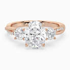 Oval Twisted Vine Three Stone in 14K Rose Gold main white