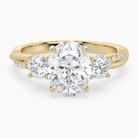 Oval Twisted Vine Three Stone in 14K Yellow Gold main white