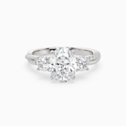 Oval Twisted Vine Three Stone in 18K White Gold main white