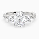 Oval Twisted Vine Three Stone in 18K White Gold main white