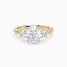 Oval Twisted Vine Three Stone in 18K Yellow Gold main white