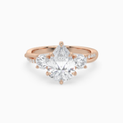 Pear Twisted Vine Three Stone in 14K Rose Gold main white