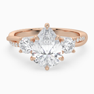 Pear Twisted Vine Three Stone in 14K Rose Gold main white