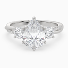 Pear Twisted Vine Three Stone in 14K White Gold main white