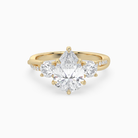 Pear Twisted Vine Three Stone in 14K Yellow Gold main white