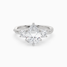 Pear Twisted Vine Three Stone in 18K White Gold main white