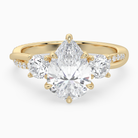 Pear Twisted Vine Three Stone in 18K Yellow Gold main white