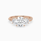 Round Twisted Vine Three Stone in 14K Rose Gold main white