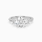 Round Twisted Vine Three Stone in 14K White Gold main white