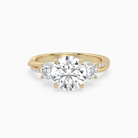 Round Twisted Vine Three Stone in 14K Yellow Gold main white