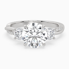 Round Twisted Vine Three Stone in 18K White Gold main white