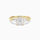 Emerald Baguette Three Stone Large Sides in 14K Yellow Gold main white