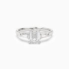 Emerald Baguette Three Stone Large Sides in 18K White Gold main white