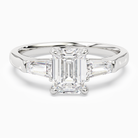 Emerald Baguette Three Stone Large Sides in 18K White Gold main white