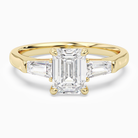 Emerald Baguette Three Stone Large Sides in 18K Yellow Gold main white