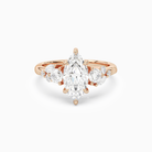 Marquise Composite Three Stone Ring in 14K Rose Gold main white