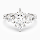 Marquise Composite Three Stone Ring in 14K White Gold main white