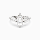 Marquise Composite Three Stone Ring in Platinum main white