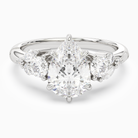 Pear Composite Three Stone Ring in 18K White Gold main white