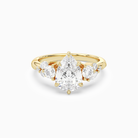 Pear Composite Three Stone Ring in 18K Yellow Gold main white