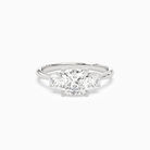 Cushion Classic Round Three Stone Large Sides in 18K White Gold main white